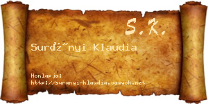 Surányi Klaudia névjegykártya