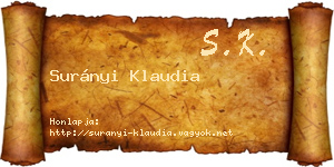 Surányi Klaudia névjegykártya