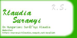 klaudia suranyi business card